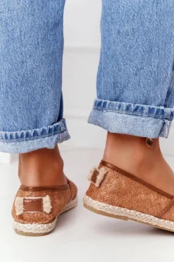 Damskie Boto Espadryle Na Słomkowej Podeszwie Lu Boo Brązowe