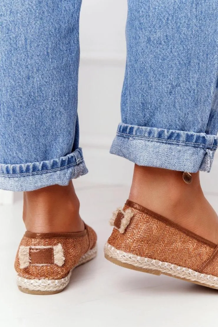 Damskie Boto Espadryle Na Słomkowej Podeszwie Lu Boo Brązowe