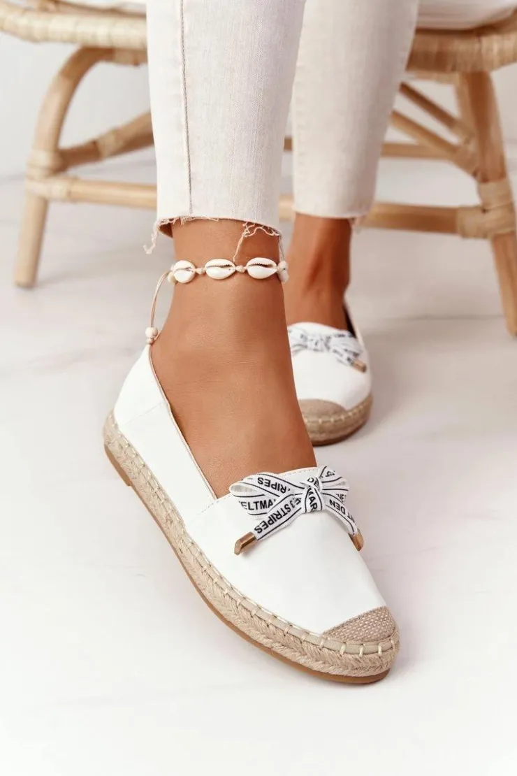 Damskie buty S.Barski Czarne Espadryle*Espadryle Na Słomkowej Podeszwie S.Barski Białe