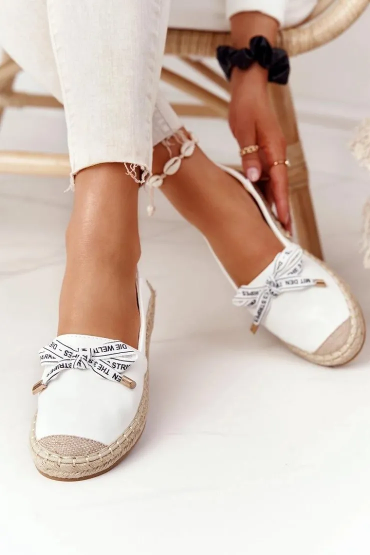 Damskie buty S.Barski Czarne Espadryle*Espadryle Na Słomkowej Podeszwie S.Barski Białe