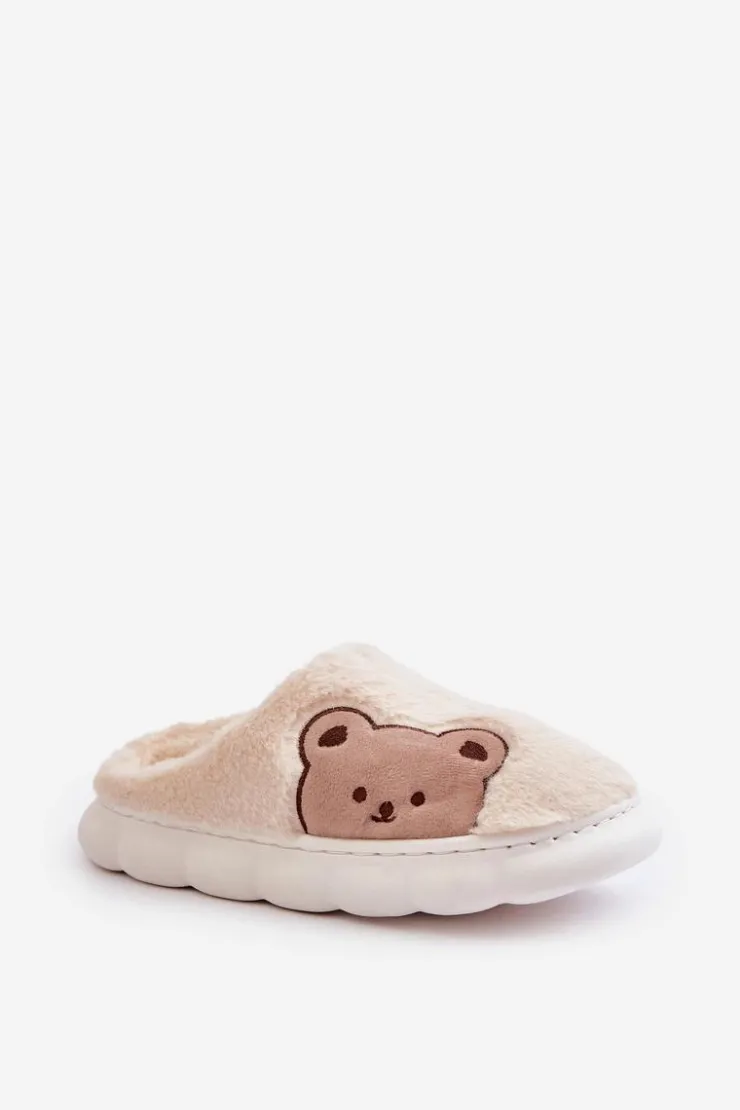 Damskie Boto Futrzane Kapcie Damskie Misie Jasnobeżowe Firedi