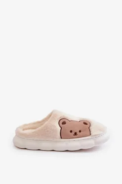 Damskie Boto Futrzane Kapcie Damskie Misie Jasnobeżowe Firedi