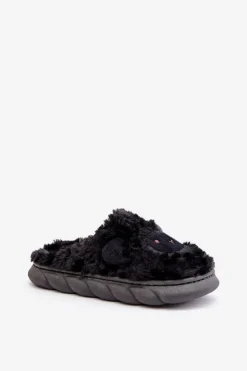 Hot Boto Futrzane Kapcie Damskie Z Motywem Owcy Czarne Phaeia