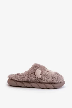 Online Boto Futrzane Kapcie Damskie Z Motywem Owcy Ciemnobeżowe Phaeia