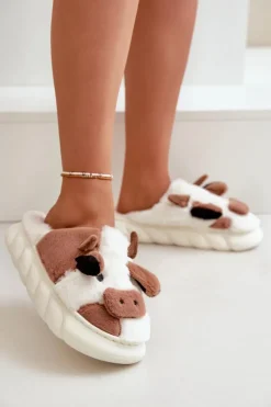 Online Boto Futrzane Kapcie Krowy Damskie Brązowe Remiola