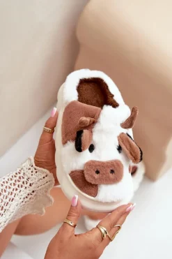 Online Boto Futrzane Kapcie Krowy Damskie Brązowe Remiola