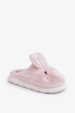 Boto Kapcie Klasyczne*Futrzane Kapcie Z Motywem Króliczka Różowe Natasha