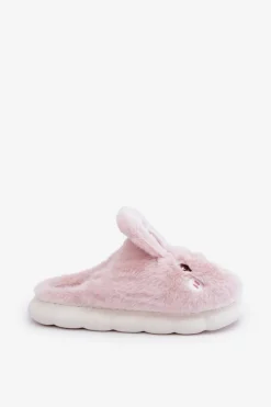 Boto Kapcie Klasyczne*Futrzane Kapcie Z Motywem Króliczka Różowe Natasha