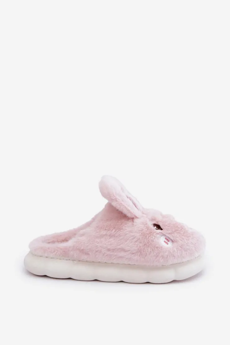 Boto Kapcie Klasyczne*Futrzane Kapcie Z Motywem Króliczka Różowe Natasha
