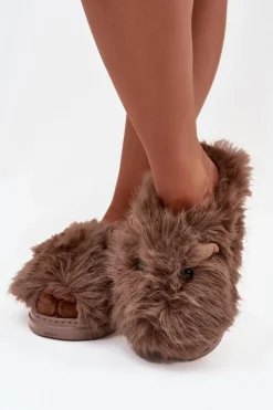 Online Boto Futrzane Kapice Damskie Kapibary Brązowe Pravelle