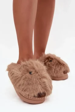 Damskie Boto Futrzane Kapice Damskie Kapibary Khaki Pravelle