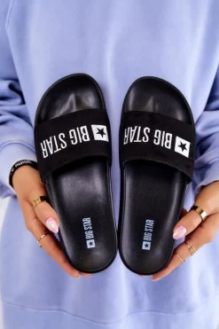 Best Big Star Shoes Gumowe Klapki Big Star JJ274A263 Czarne