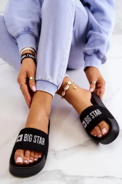 Best Big Star Shoes Gumowe Klapki Big Star JJ274A263 Czarne
