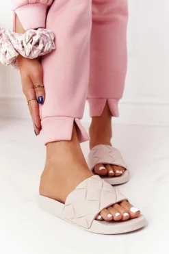 Boto Klapki Damskie Klasyczne*Gumowe Klapki Damskie Beżowe Let's Swim