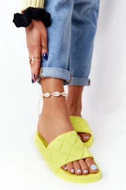 Boto Klapki Damskie Klasyczne*Gumowe Klapki Damskie Neonowe Żółte Let's Swim