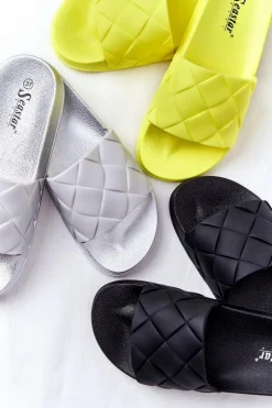 Boto Klapki Damskie Klasyczne*Gumowe Klapki Damskie Neonowe Żółte Let's Swim