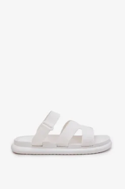 Online Boto Gumowe Klapki Damskie Z Paskiem Białe Tavirae Biały