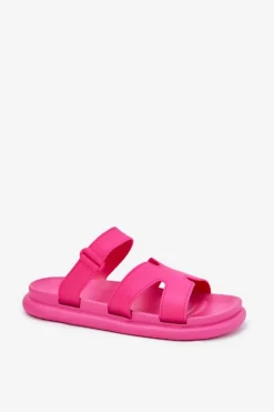 Damskie Boto Gumowe Klapki Damskie Z Paskiem Fuksja Tavirae