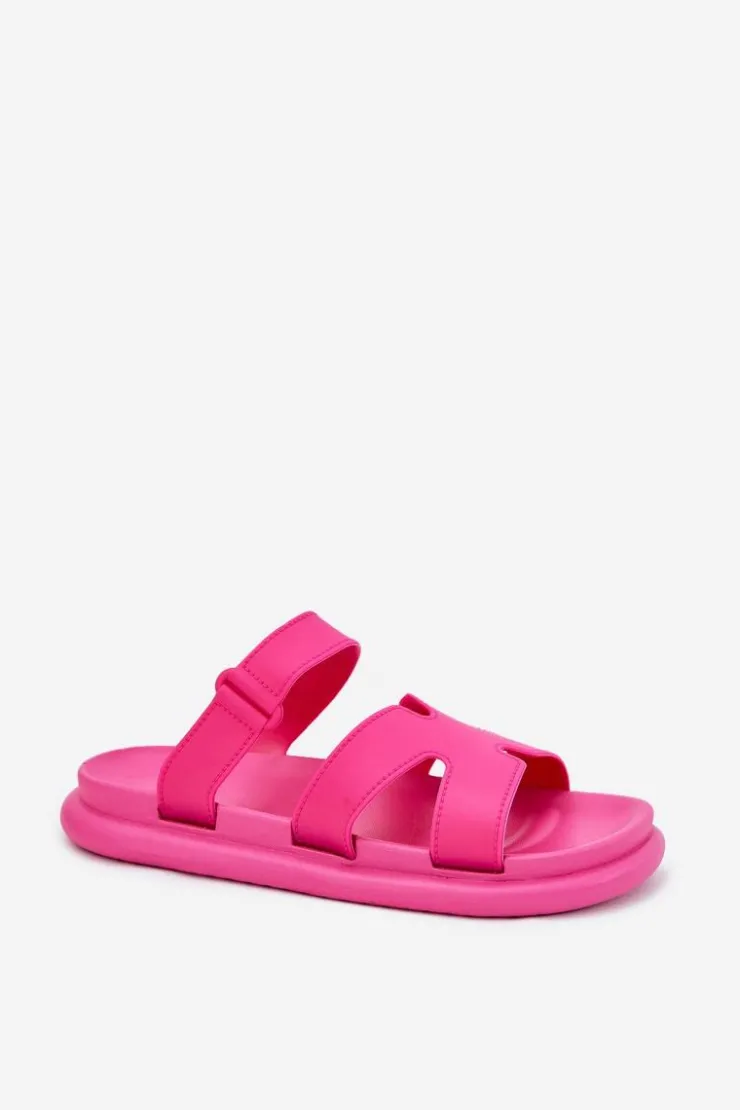 Damskie Boto Gumowe Klapki Damskie Z Paskiem Fuksja Tavirae