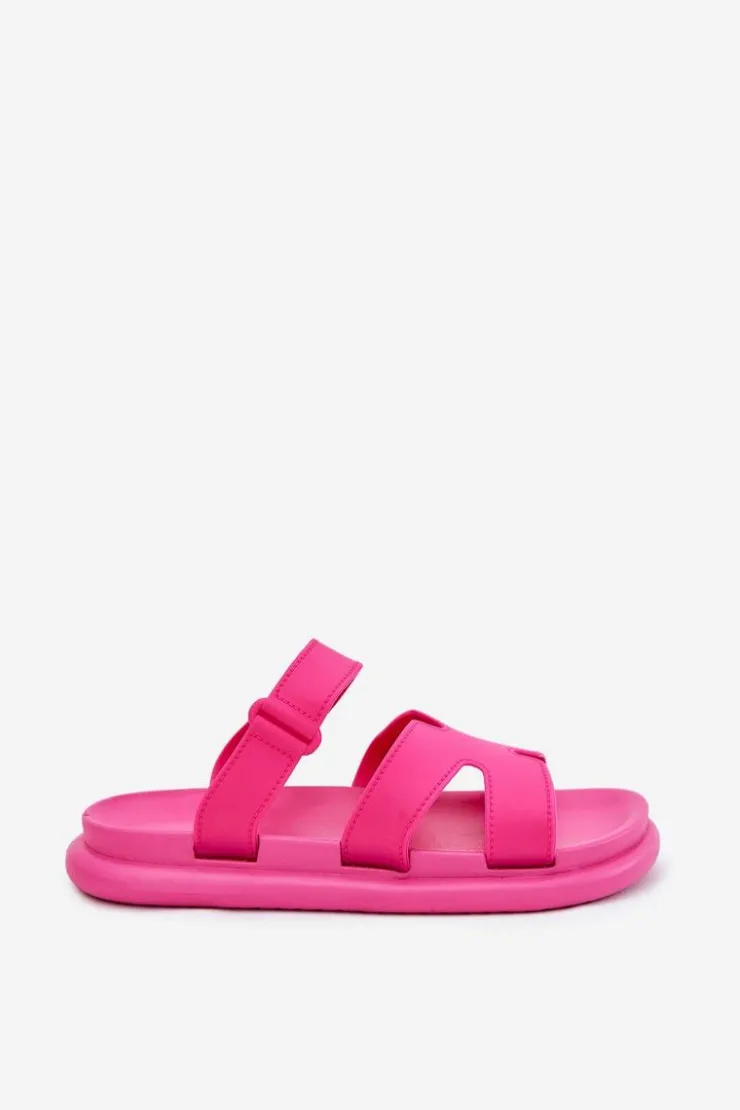 Damskie Boto Gumowe Klapki Damskie Z Paskiem Fuksja Tavirae