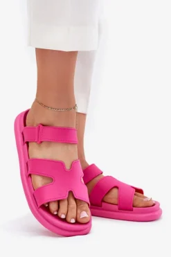 Damskie Boto Gumowe Klapki Damskie Z Paskiem Fuksja Tavirae