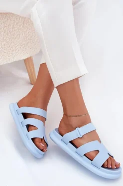 Boto Klapki Na Platformie|Klapki Damskie Klasyczne*Gumowe Klapki Damskie Z Paskiem e Tavirae Niebieski