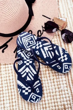 Hot Boto Gumowe Klapki Japonki Lu Boo Granatowe