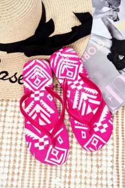 Damskie Boto Gumowe Klapki Japonki Lu Boo Różowe