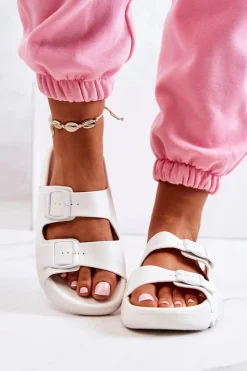 Boto Klapki Na Platformie|Klapki Damskie Klasyczne*Gumowe Klapki Na Platformie Białe Westie