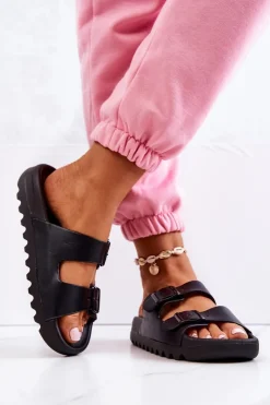 Boto Klapki Na Platformie|Klapki Damskie Klasyczne*Gumowe Klapki Na Platformie Czarne Westie