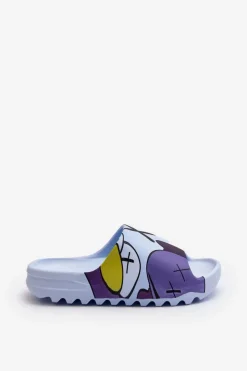 Hot Boto Gumowe Klapki Z Nadrukiem Niebieskie Monsters