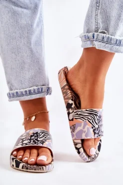 ZAXY Klapki Sportowe|Klapki Damskie Klasyczne*Gumowe Pachnące Klapki JJ285098 Czarno-Beżowe