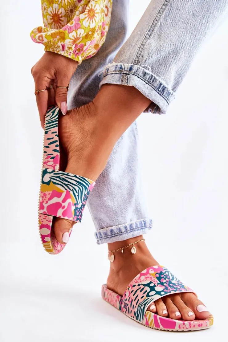 ZAXY Gumowe Pachnące Klapki JJ285097 Różowo-Zielone