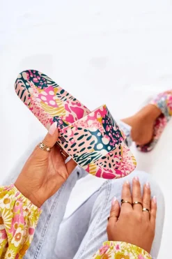 ZAXY Gumowe Pachnące Klapki JJ285097 Różowo-Zielone