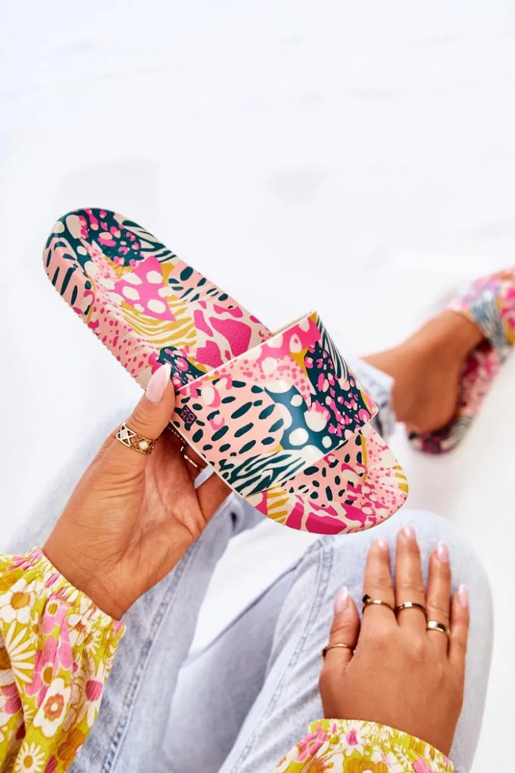 ZAXY Gumowe Pachnące Klapki JJ285097 Różowo-Zielone