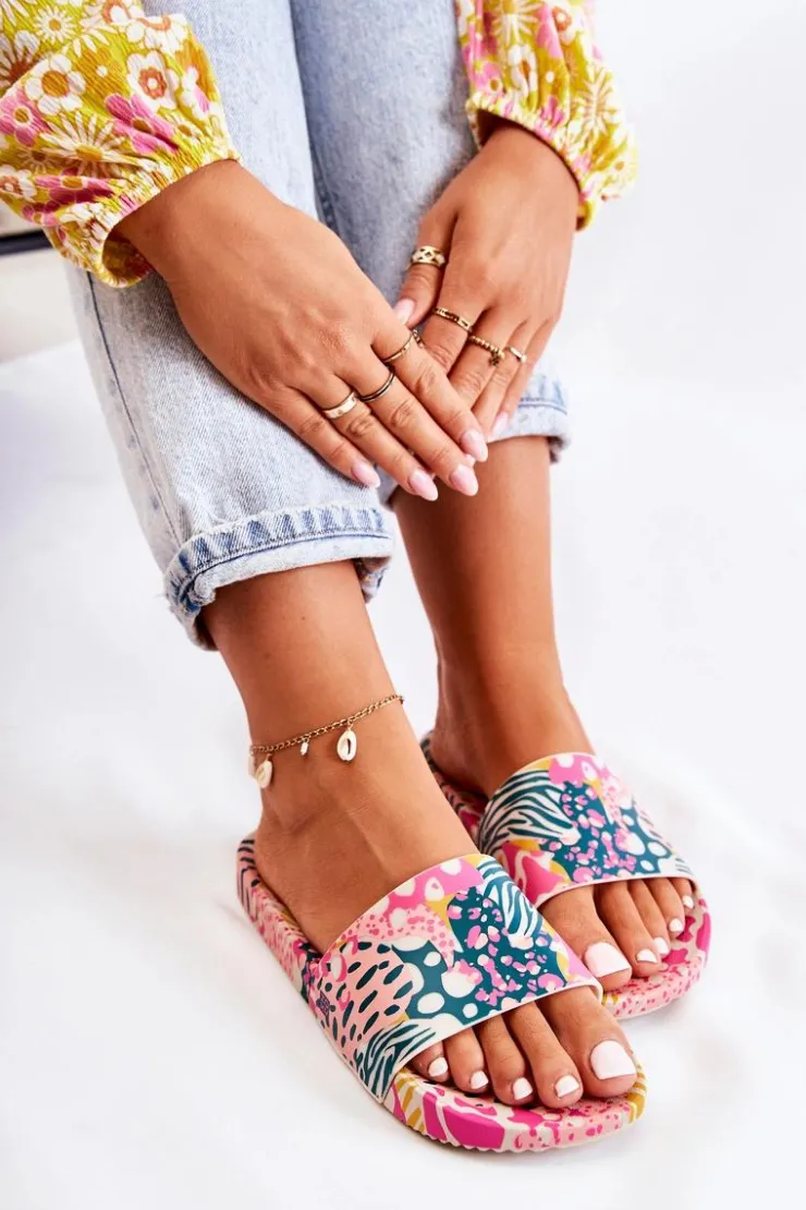 ZAXY Gumowe Pachnące Klapki JJ285097 Różowo-Zielone