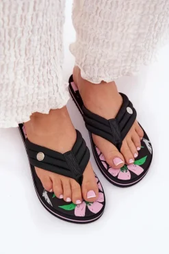 Damskie Big Star Shoes Japonki Klapki Damskie Piankowe Big Star RR274A111 Czarne