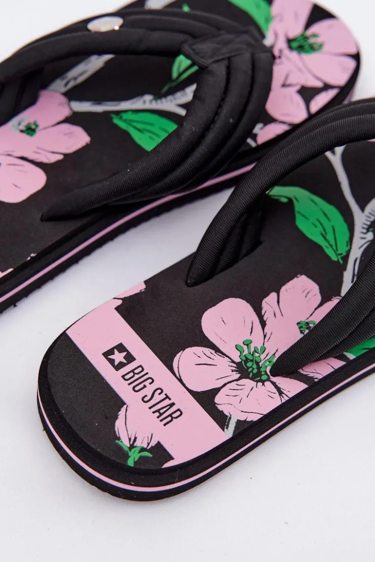 Damskie Big Star Shoes Japonki Klapki Damskie Piankowe Big Star RR274A111 Czarne