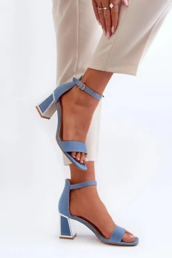 Boto Sandały Na Obcasie*Jeansowe Sandały Na Słupku Niebieskie Pholia