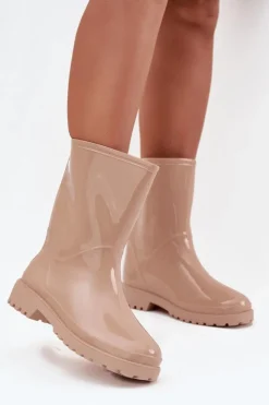 Damskie Boto Kalosze Damskie Beżowe Elvara
