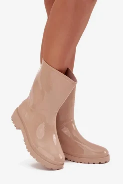 Damskie Boto Kalosze Damskie Beżowe Elvara