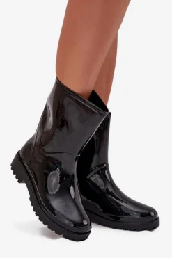 Boto Kalosze Damskie*Kalosze Damskie Czarne Elvara Czarny