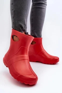 New Boto Kalosze Damskie Wodoszczelne LEMIGO GARDEN 752 Czerwone