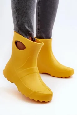 Damskie Boto Kalosze Damskie Wodoszczelne LEMIGO GARDEN 752 Żółte