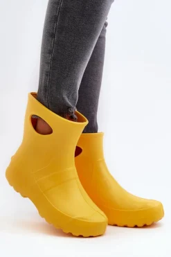 Damskie Boto Kalosze Damskie Wodoszczelne LEMIGO GARDEN 752 Żółte