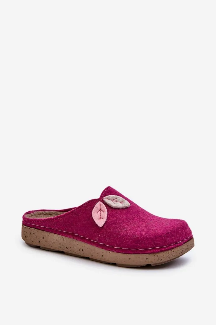 INBLU Kapcie Klasyczne|Klapki Damskie Klasyczne*Kapcie Damskie Filcowe ED000013 Fuksja