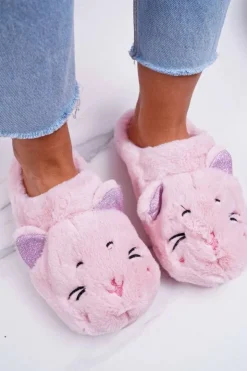Boto Kapcie Klasyczne*Kapcie Damskie Kotki z Uszami Różowe Sleppyhead