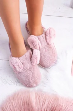 Best Boto Kapcie Damskie Króliki z Uszami Różowe Alabama