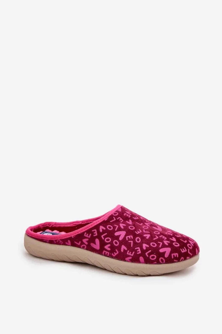 INBLU Kapcie Klasyczne|Klapki Damskie Klasyczne*Kapcie Damskie Love ET000032 Różowe Różowy