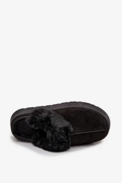 Boto Śniegowce Damskie|Kapcie Klasyczne*Kapcie Damskie Na Platformie Z Futerkiem Czarne Linaris Czarny
